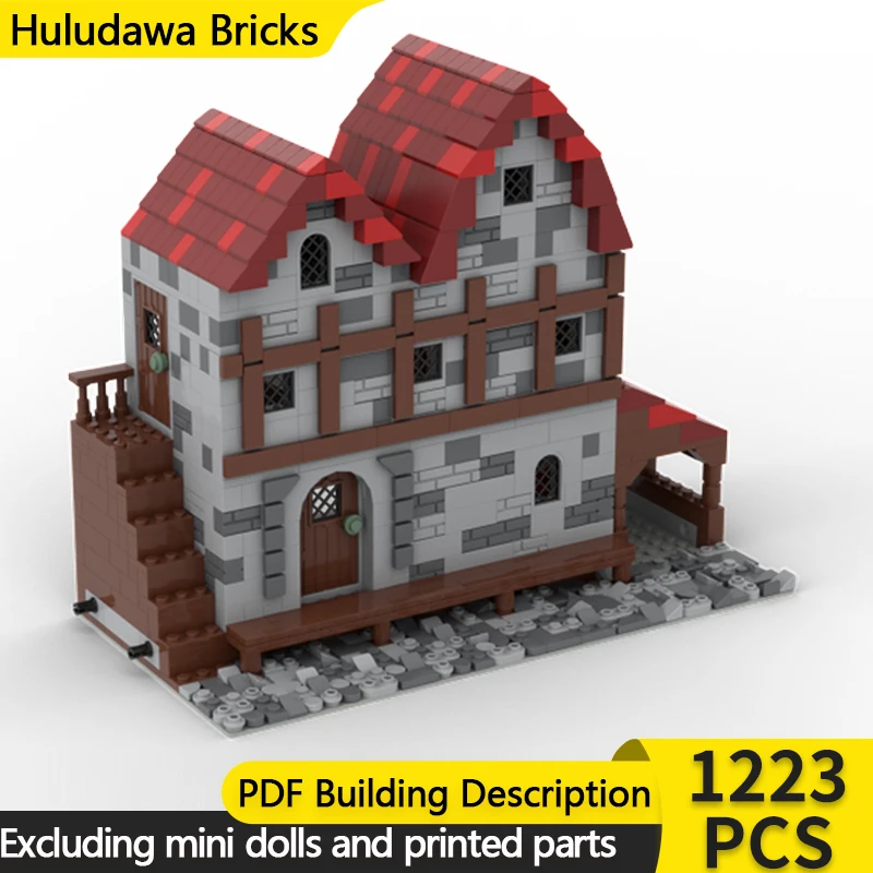 

Средневековый замок, модель MOC, строительные кирпичи, камень, жилой дом, модульная технология, детские праздничные подарки, сборка игрушек, костюм