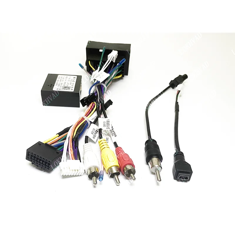 سيارة الصوت DVD أندرويد 16PIN مهائي كابلات الطاقة مع صندوق Canbus ل جيب شيروكي كومباس رينيجيد فيات أسلاك الطاقة تسخير