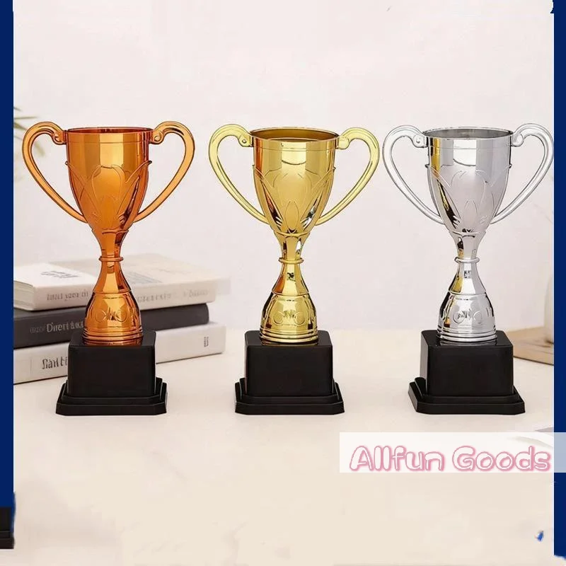 [TG835]2Pcs Plastic Trophy Small Size Plastic Material Award Trophies Pentagram Star Trophy Model Mini Trophy Kids Party