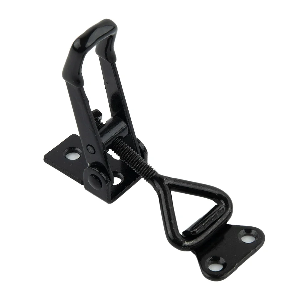 Steel Hasp Toggle Clamp 220lbs Adjustable Black Plated GH-4001 High Carbon Steel For Lock-free Handle-less Boxe