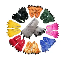 2024 New Teenage Boys Girls pantofole per l'inverno 11 12 13 14 15 16 anni bambini Animal Claw Shoes Green Purple Paw Halloween Shoes