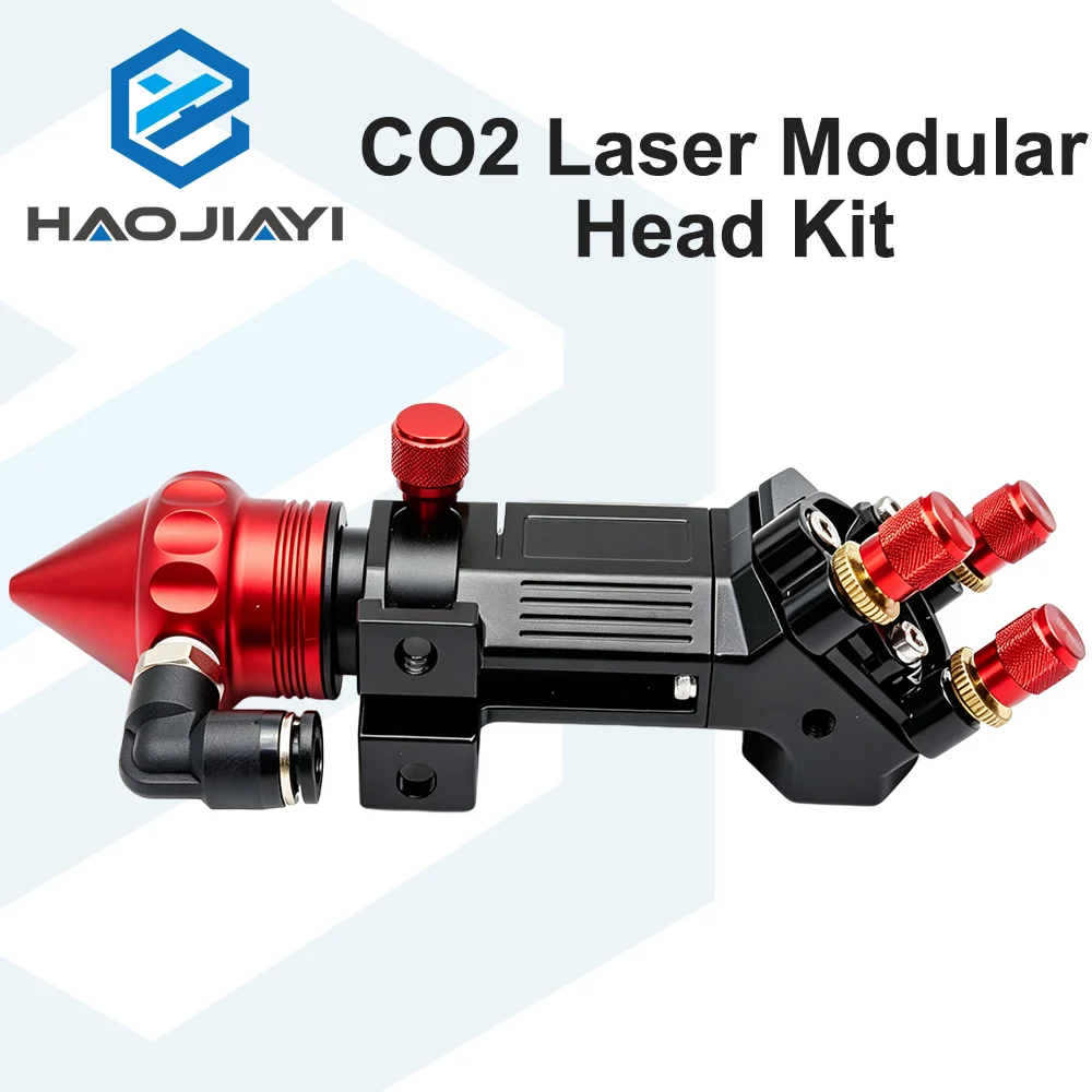 CO2 Laser Modular Head Assembly with Air Assist Nozzle Adjustable Focus Mount for Engraver Cutter