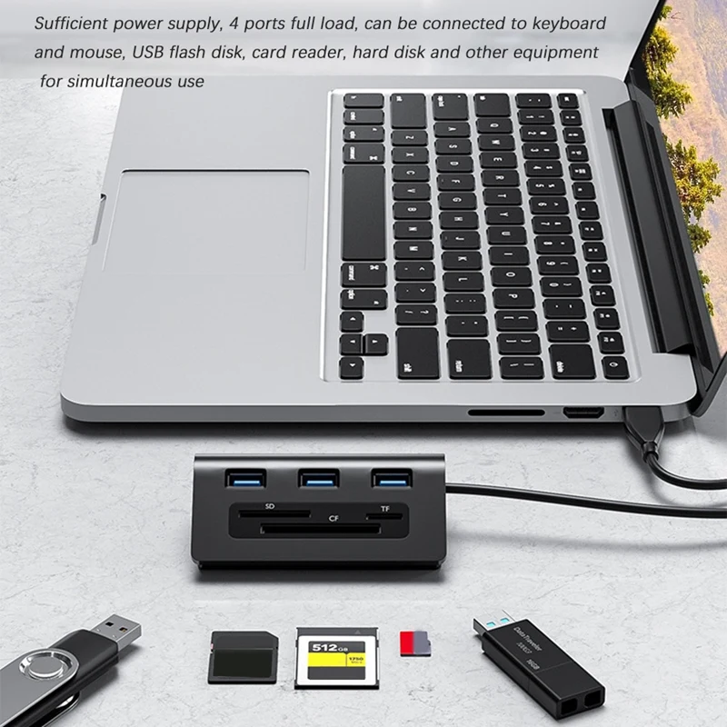 Laptop USB3.0 Hub Card Reader High-End Hub Card Reader CF SD TF Card