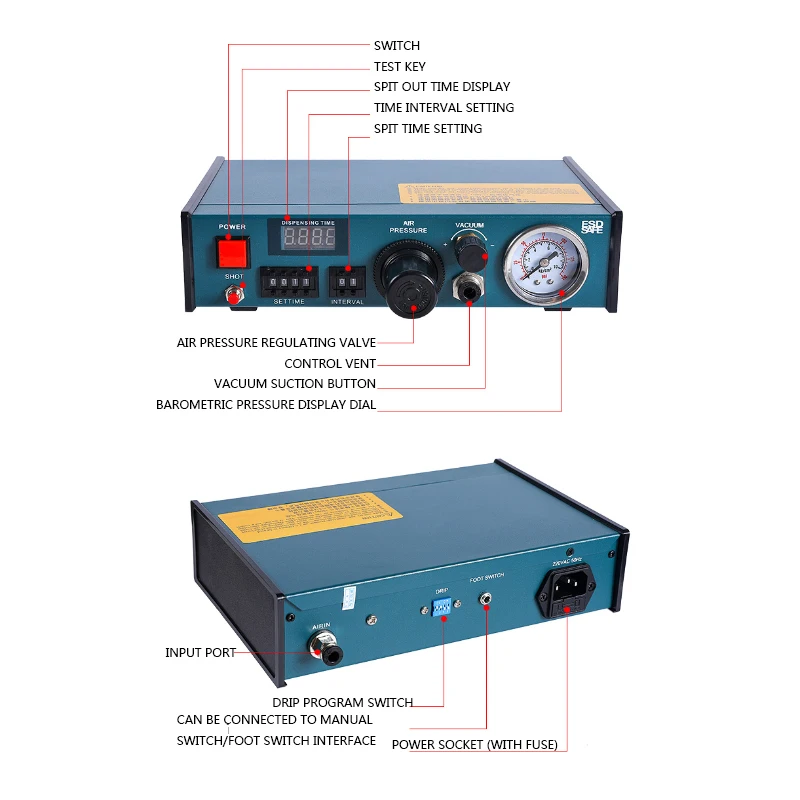 110V/220V Epoxy Resin Automatic Glue Injection Machine Manual Pedal Glue Dispenser BY-983A Automatic Dispensing Machine