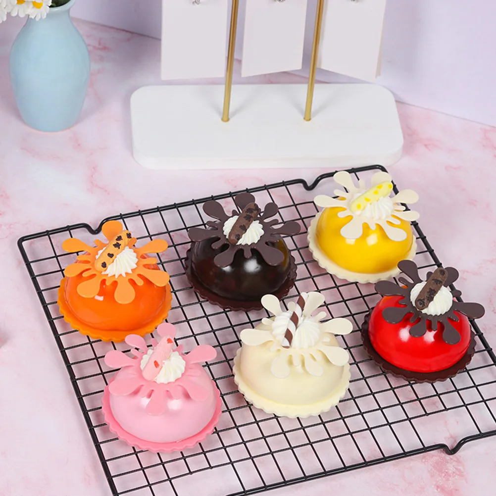 

6Pcs Simulation Cake Faux French Style Artificial Desserts Lifelike Small Mousse Cake Display Prop Shop Decoration Photo