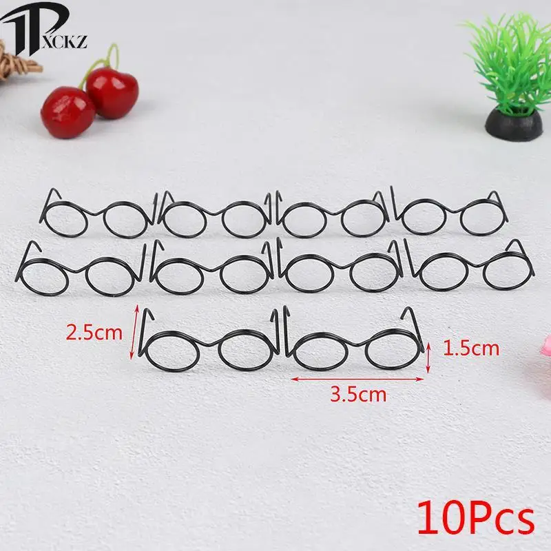 10Pcs Fashion Round Frame Lensless Retro Cool Doll Glasses For Doll 30cm Round Frame No Lens Retro Cool Doll Glasses