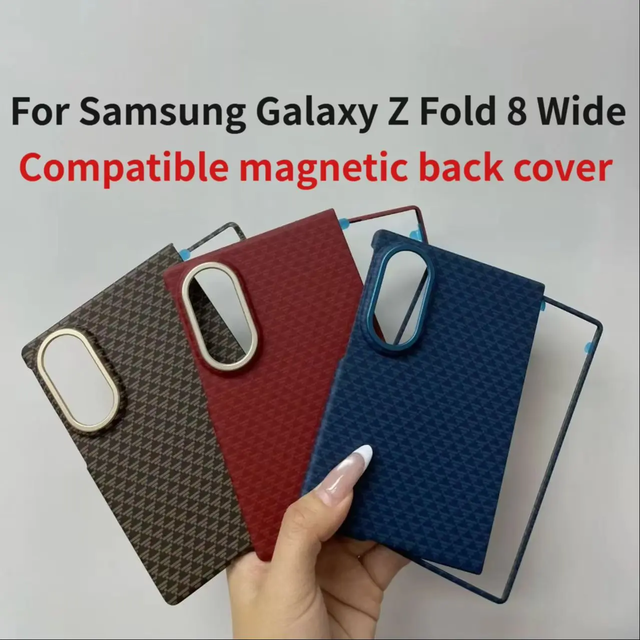 Busienss Luxury Ultra Slim Carbon Fiber Pattern Case For Samsung Galaxy Z Fold 8 Wide for Magsafe Alloy Lens Shockproof Protect