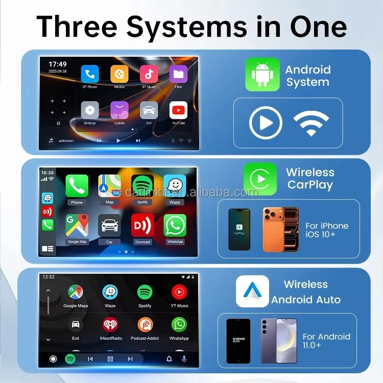 carlinkit Cp2a Pro Android System 3 In1 Wireless Carplay Adapter Android Auto Car Play Usb Ai Box Dongle for spotify youtube