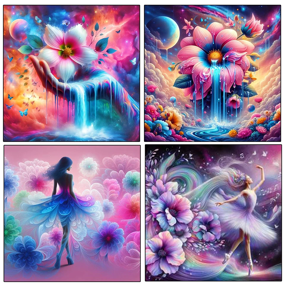 

DIY 5D Diamond Painting Handheld Flower Dream Landscape New Product 2024 Fully Inlaid Diamond Embroidery Decoration