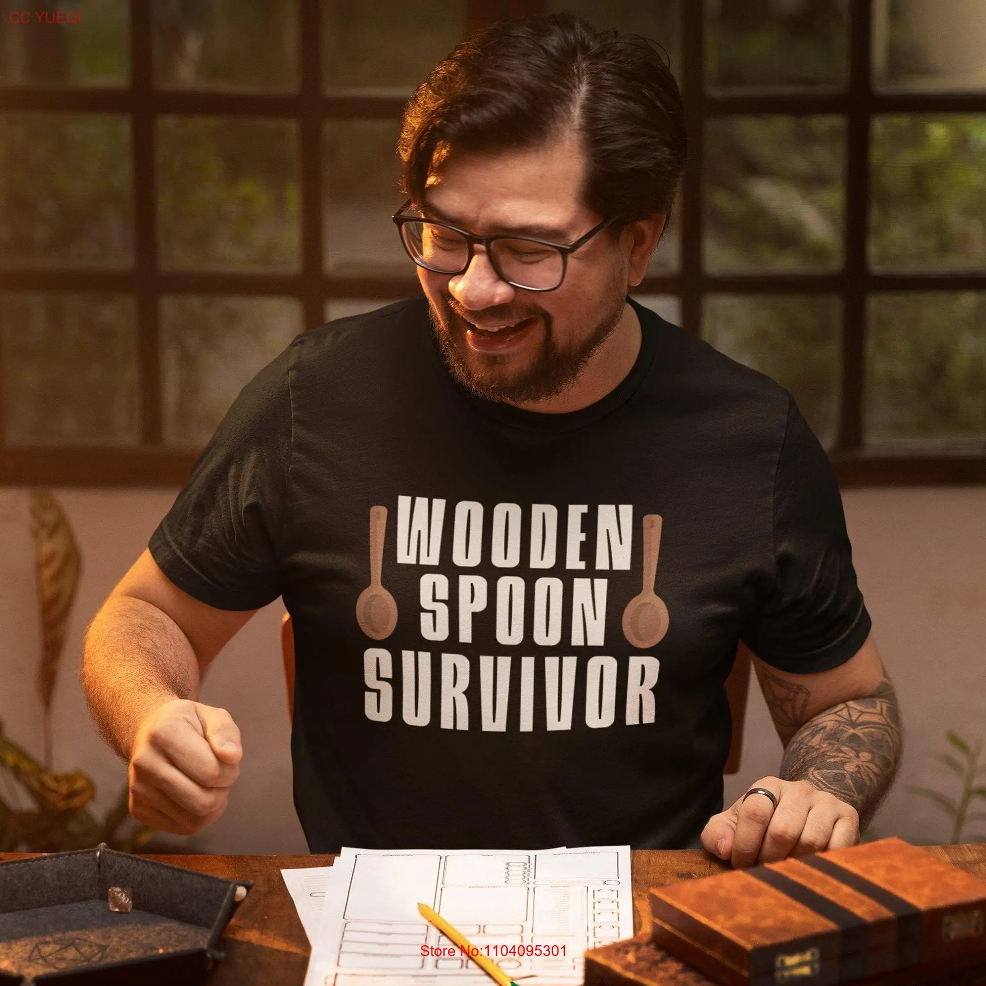 

Wooden Spoon Survivor T shirt Funny Italian Humor Sarcasm Expression Birthday long or short sleeves
