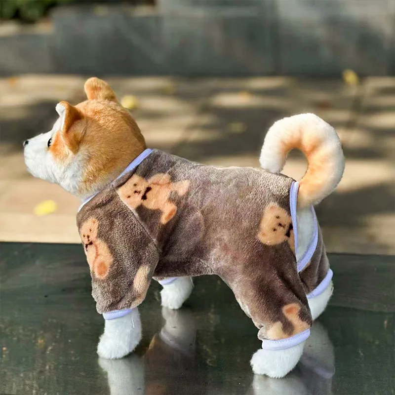 Pet Clothing Cute Teddy Bear Hoodie Autumn and Winter Four Legged Clothes Dog Clothing Cat Clothing Flannel Base Sweater