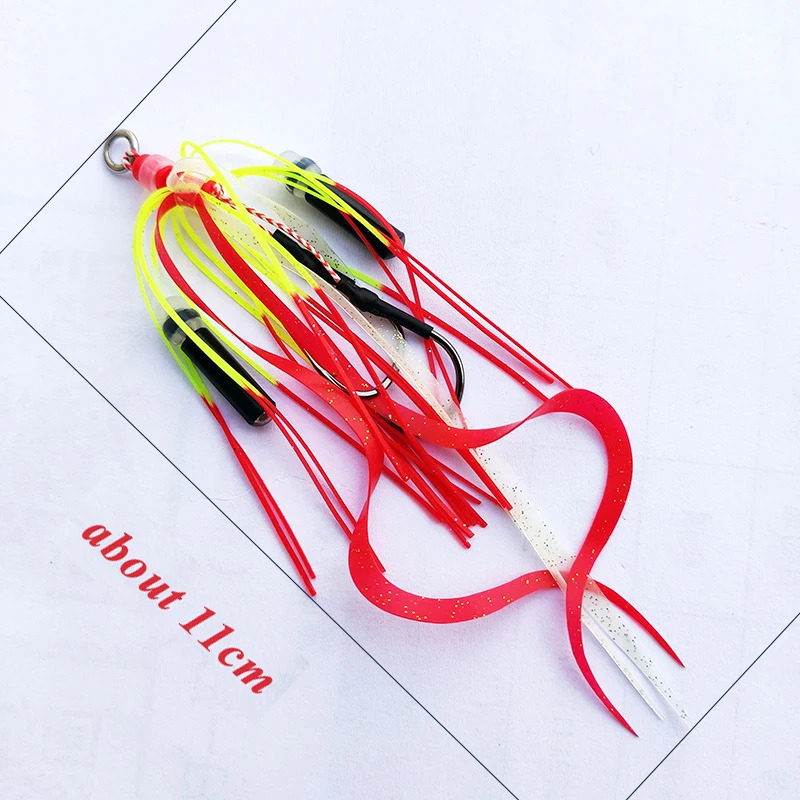 Jig Head Assist Hook con falda de silicona para pargo - Jigging mar - imagen 2