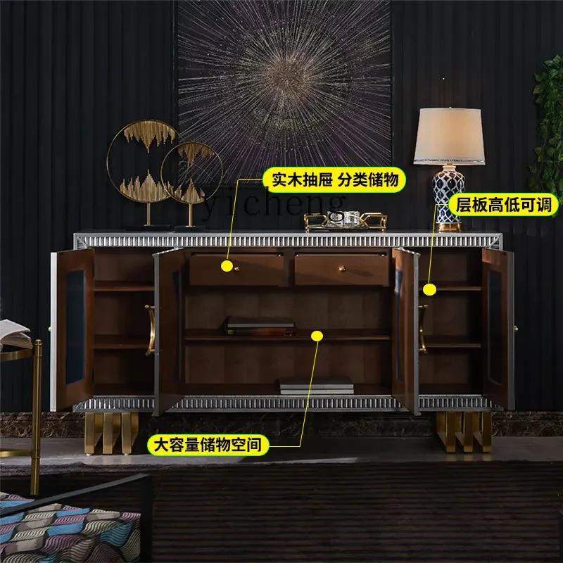 

foyer entrance large-sized dining side cabinet solid wood storage decorative long platform
