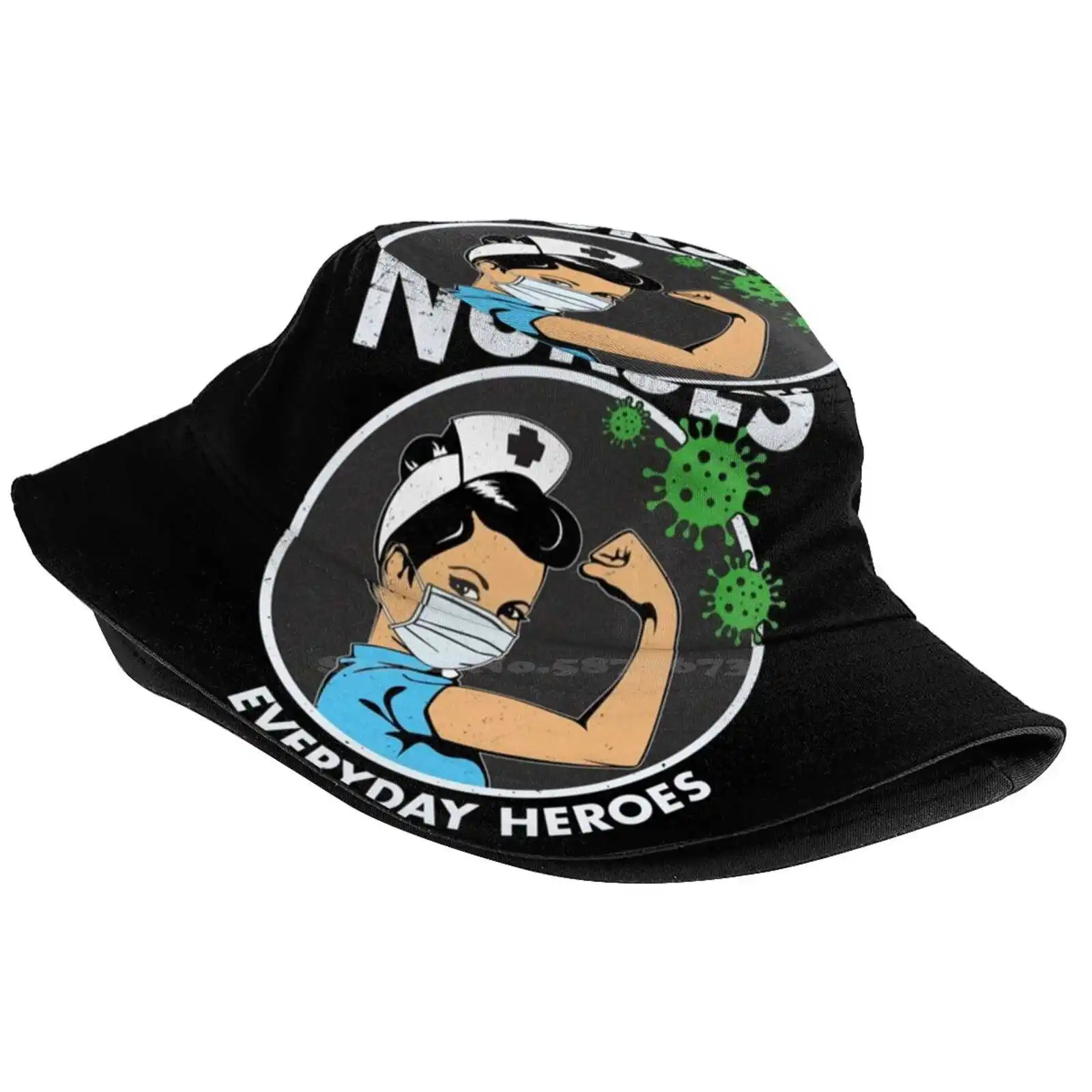 Nurses Everyday Heroes Sun Cap Fisherman Hat Bucket Hats Doctor Heroes Frontline Vintage Blue Cross Salvation Everyday Hero