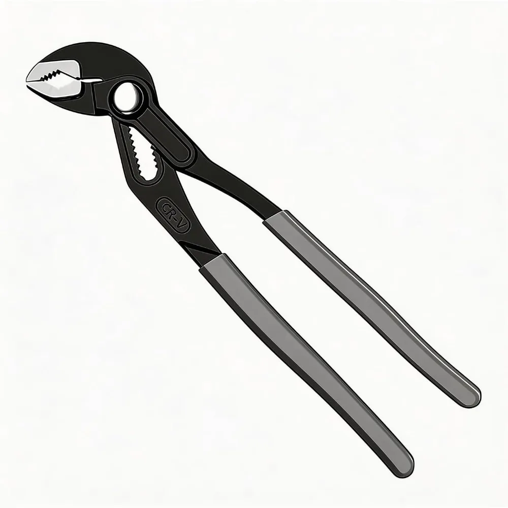 7 Inch Water Pump Pliers, Grey Handle Adjustable Groove Joint Plier, Pipe Wrench for Plumbing Repair DIY Hand Tool