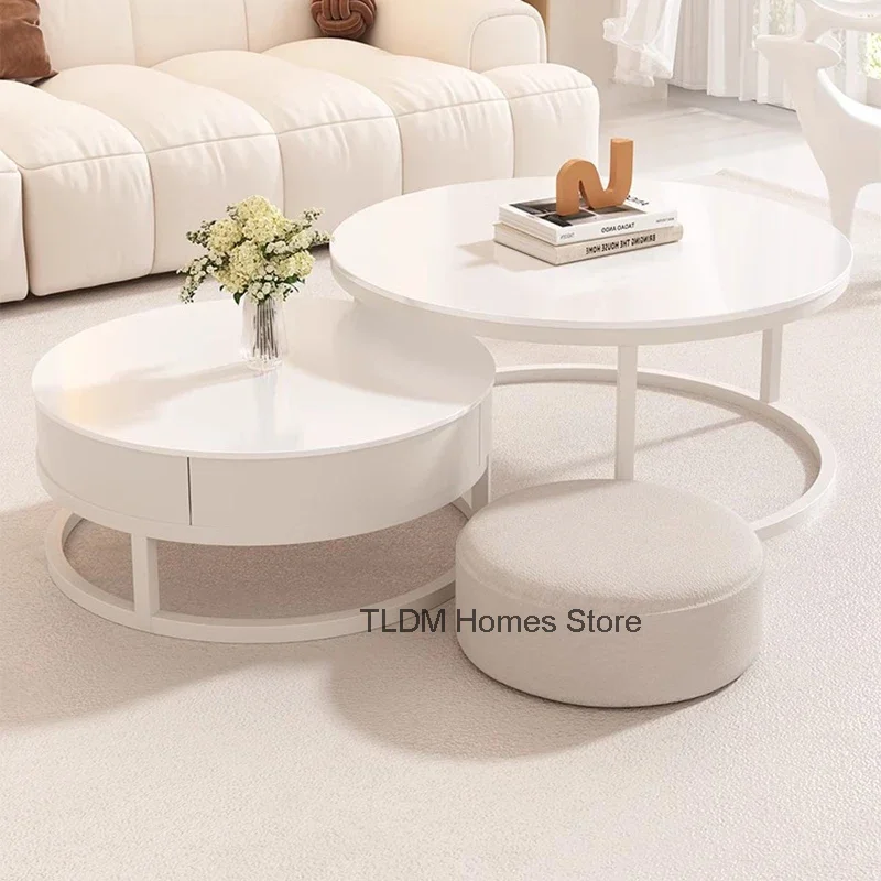 

White Coffee Table Living Room Luxury Combination Design Simple Coffee Table Home Table Basse De Salon Furniture Decoration