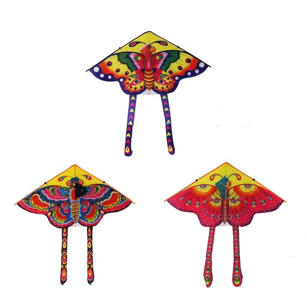 Dispositivo volador con mango para deportes al aire libre, cometa de cola larga, cometa de mariposa fácil, pájaro volador, juguetes voladores para niños