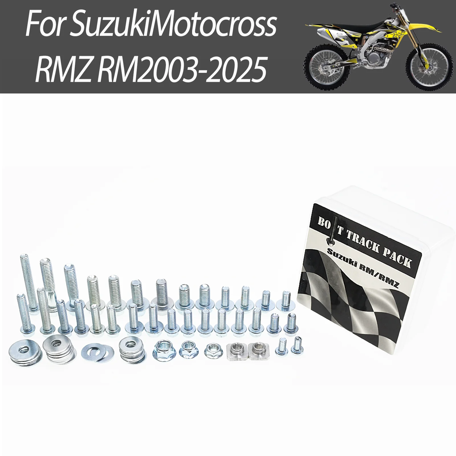 Rustproof Full Body Plastic Panel Fastener Kit OEM Standard Bolt Nut Clip Set For Suzuki RM RMZ 85-450 Off-Road Motocross Dirt
