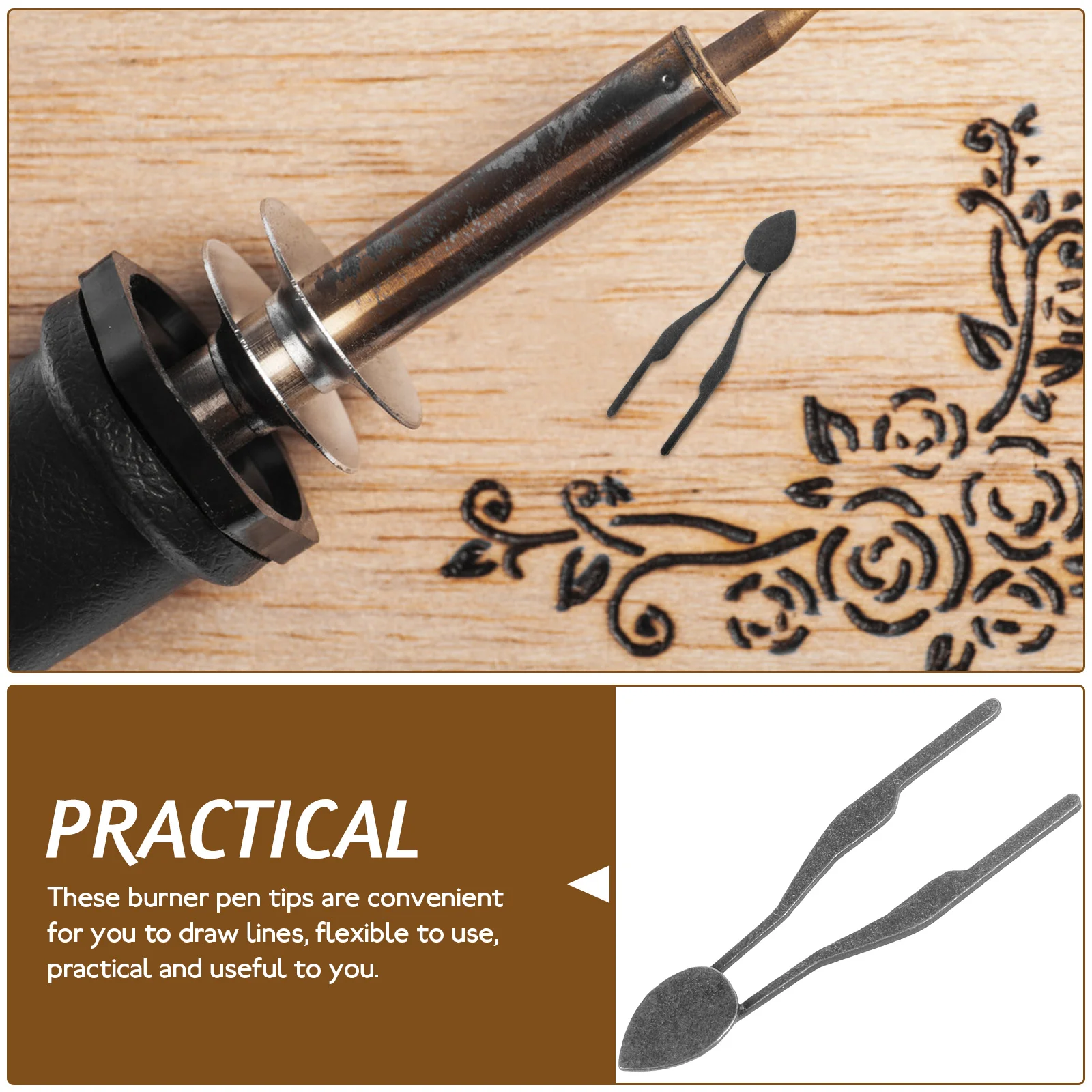 Pyrograph Pen Tip Wood Burner Tool Replacement Pyrography Tips Wire Burning Nibs Kit Only