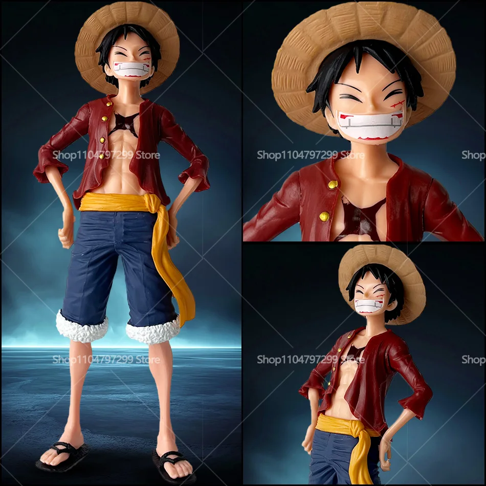 ฟิกเกอร์อนิเมะวันพีซ มังกี้ ดี ลูฟี่ ขนาด 28 ซม. ของเล่นฟิกเกอร์ลูฟี่ยิ้มมั่นใจ สามรูปแบบเปลี่ยนหน้าได้ โมเดลฟิกเกอร์แอคชั่นพีวีซี