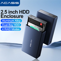 Acasis 2.5 Inch HDD Case Dual Bay External Hard Drive Enclosure Case HDD SSD Case RAID Array Type C 2.5\