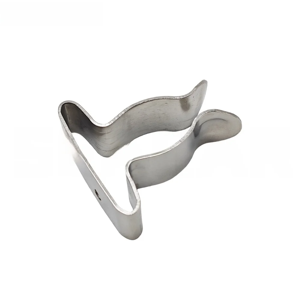 Boat Hook Set in 304 Stainless Steel Featuring Spring Clip for Paddle and Fishing Rod Securing on Watercraft 4pcs
