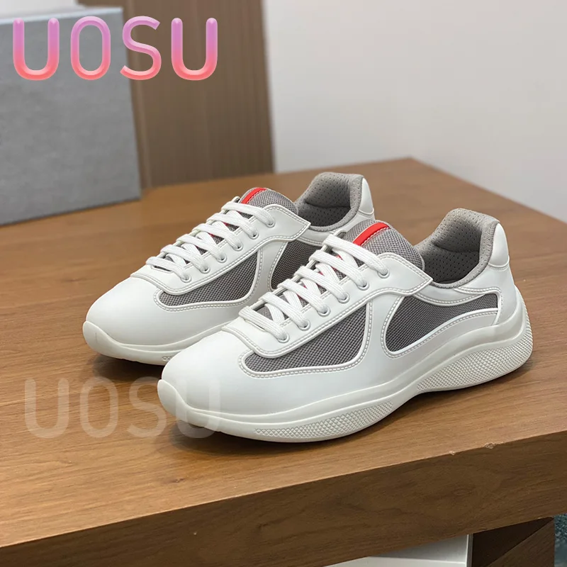 2024 Unisex Sneakers Designer Retro Trainers Luxury Cowhide Thick Bottom Couple Running Shoes Waterproof Women Jogging Shoes