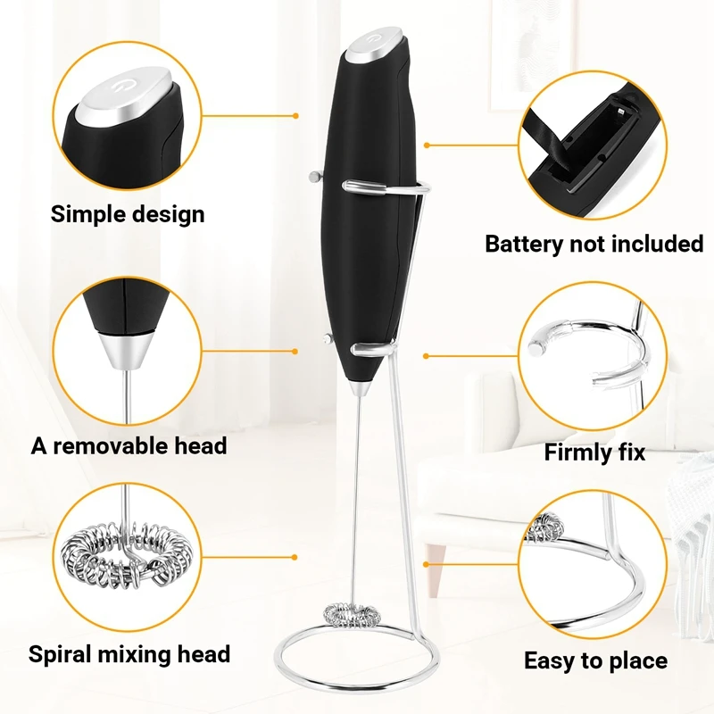 BEAU-Powerful Milk Frother, Milk Frother And Steamer Foam Maker For Coffee With Upgraded Titanium Motor For Frappe, Matcha