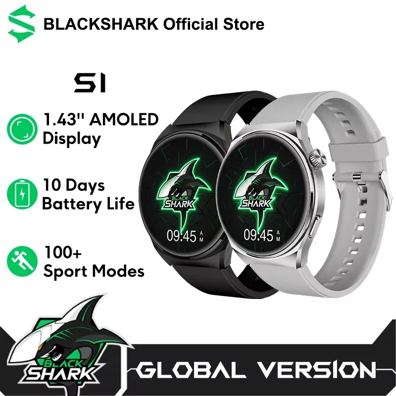 

Смарт-часы Black Shark S1, 10 дней автономной работы, экран 1,43 дюйма AMOLED, мониторинг здоровья, фитнес-часы, беспроводные Часы Cha