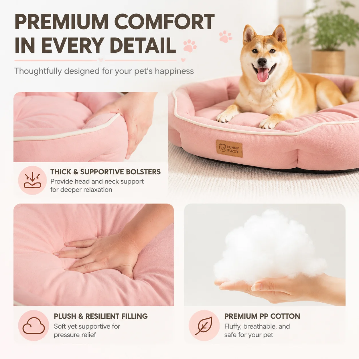 سرير للكلاب مريح وداعم للعظام، - مراجعة Pet Supplies Dog Wash وسعره