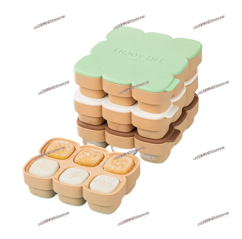 

Silicone Ice Grid Ice Cube Mold Food Meat Puree Soup Baby Baby Complementary Food Frozen Grid Packing Box