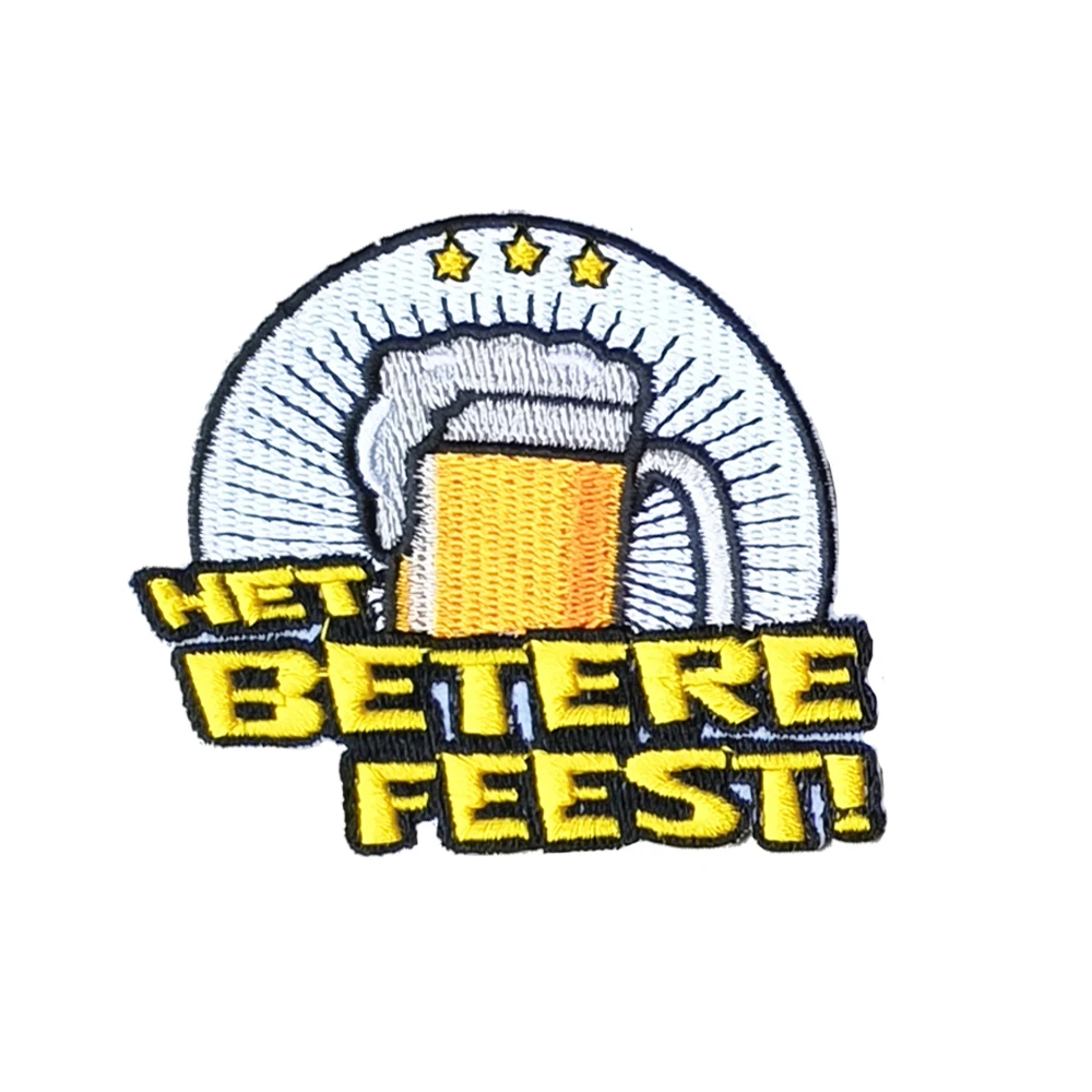 Netherland Carnaval Oktoberfest Carnival Emblem Cup cheers patch clothing iron embroidery stitched applique patches badge