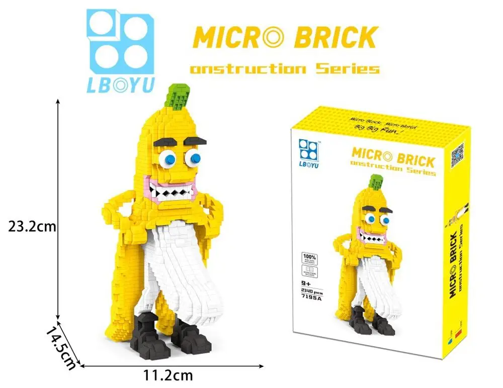 Bannière mignonne de construction de figurines pour enfants, lunettes de soleil, SLaura, Psyresines, Gels Togepi, Micro Diamond Bricks, Jouets, Nuit, 2100 pièces, 7195A