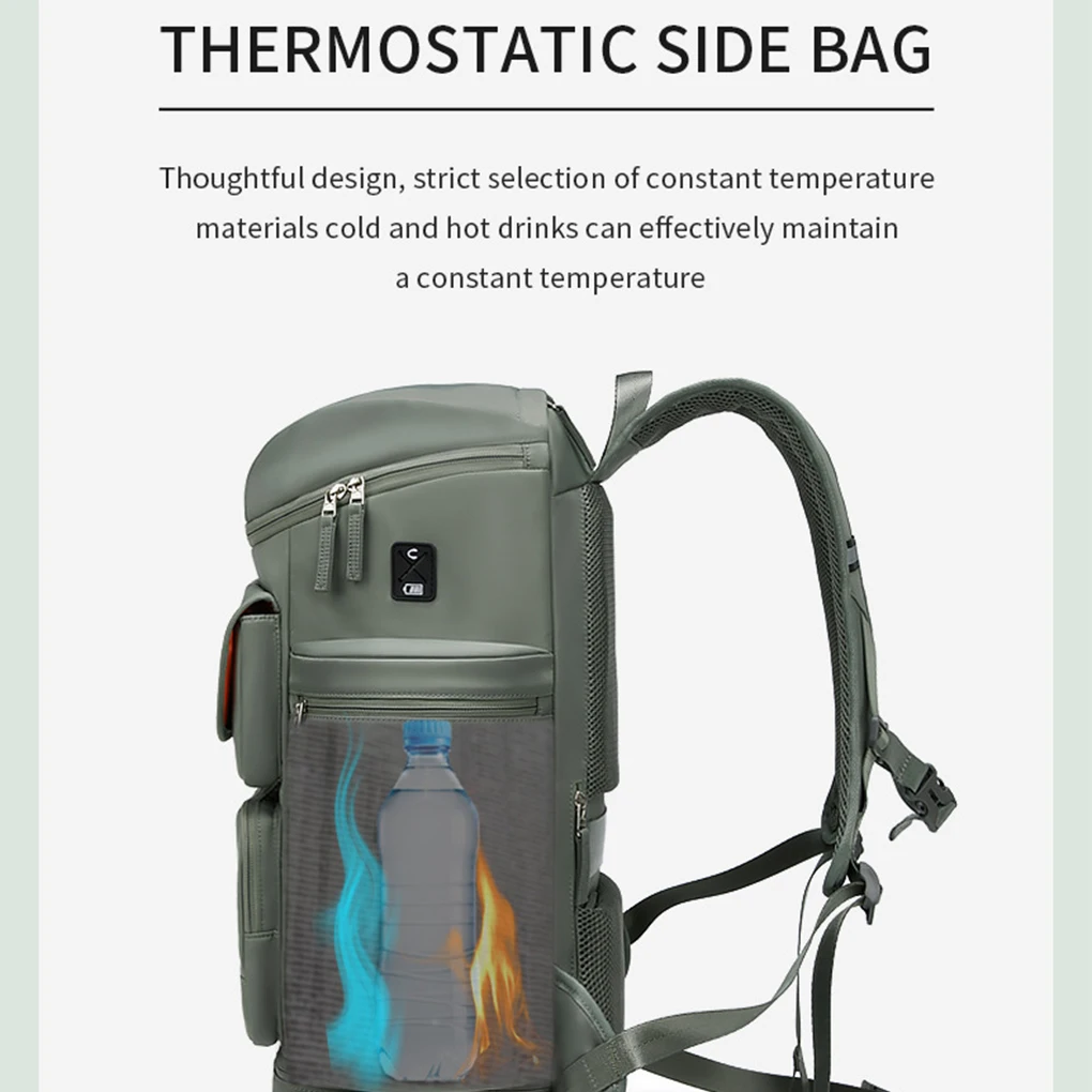 حقيبة ظهر للأعمال مع مستودع أحذية فردي، حقيبة ظهر ترفيهية خارجية متعددة الوظائف باللون الأخضر الداكن #4