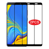 2PCS Tempered Glass for Samsung Galaxy A7 2018 A750 Safety Full Cover Protective Glass for galaxy a9 2018 Screen Protector Film