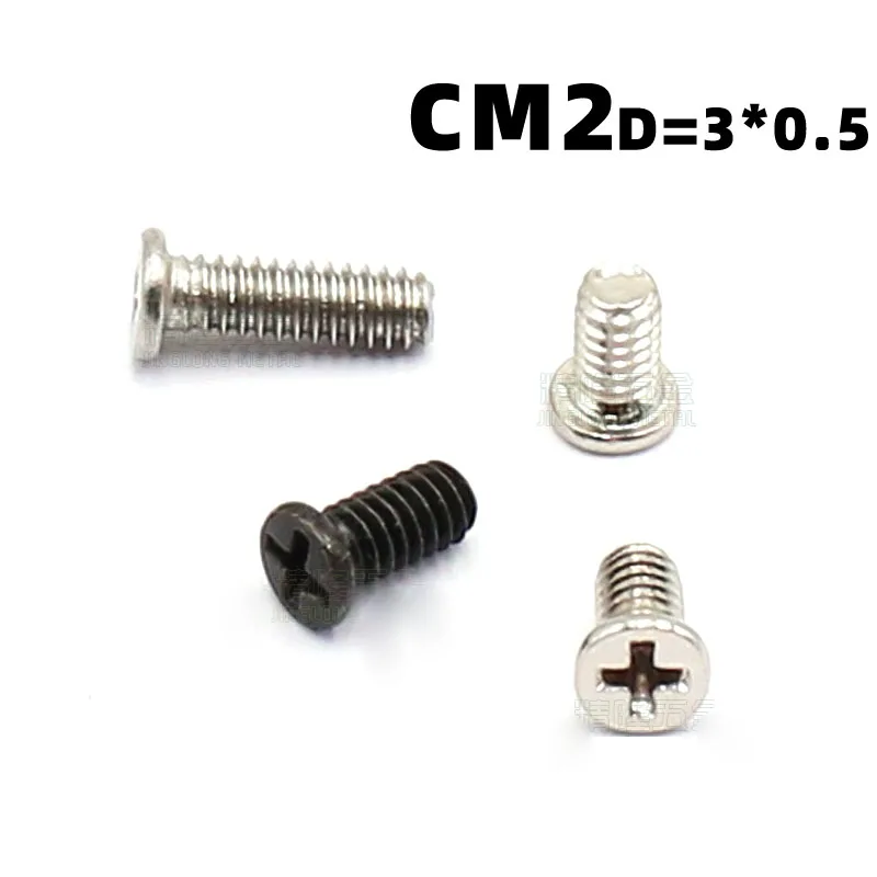 100Pcs M2*3/3.5/4/5/6/8mm Mini Micro Small Medium Carbon Steel Cross Phillips Recessed Flat Head Machine Screws Bolts