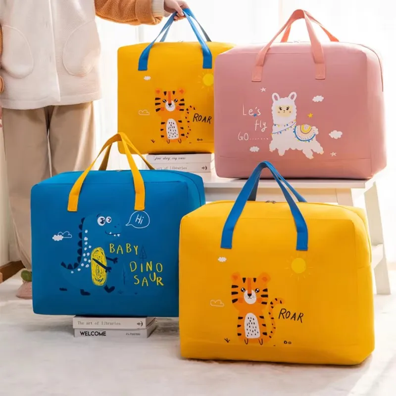 Cartoon Quilt Storage Bag Mobile Packaging Bag Non woven Student Quilt Storage Bag Large Capacity Portable