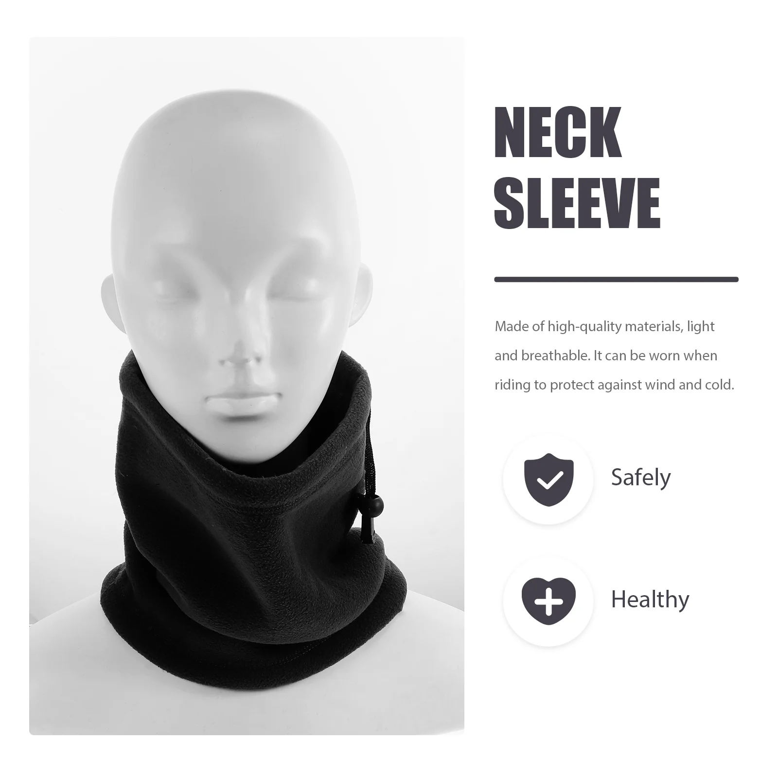 

1Pcs Warm Neck Gaiter Soft Breathable Neck Sleeve Windproof Outdoor Riding Drawstring Protector Outdoor Accessory