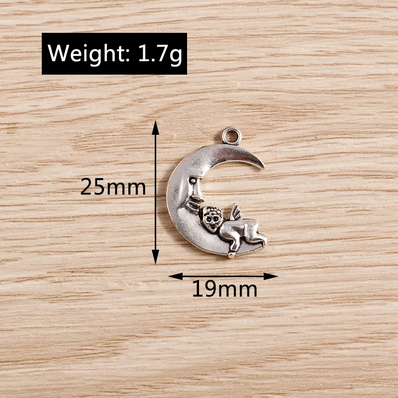 Tusember 15 Stück Legierung Gemischte Metall-Anhänger mit Kreuz, Blume, Bär, Muschel und Mond für Halsketten, Ohrringe und Schmuckherstellung – Detail 15