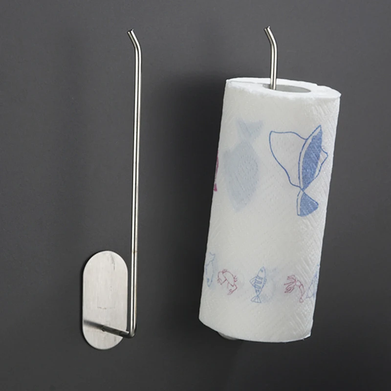 Adhesive Toilet Paper Holder Kitchen Roll Towel Rack Napkin Dispenser Hat Stand Tissue Hanger Bathroom Accessories