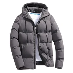 Men's Thick Puffer Hooded Jacket Casual Warm Parkas Business Outfear Winter FashionTrendy Versatile 2024