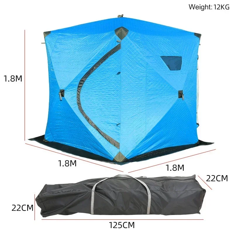 4 Person Winter Insulated Portable Quick Open Outdoor Camping Hiking Ice Fishing Sauna Tent