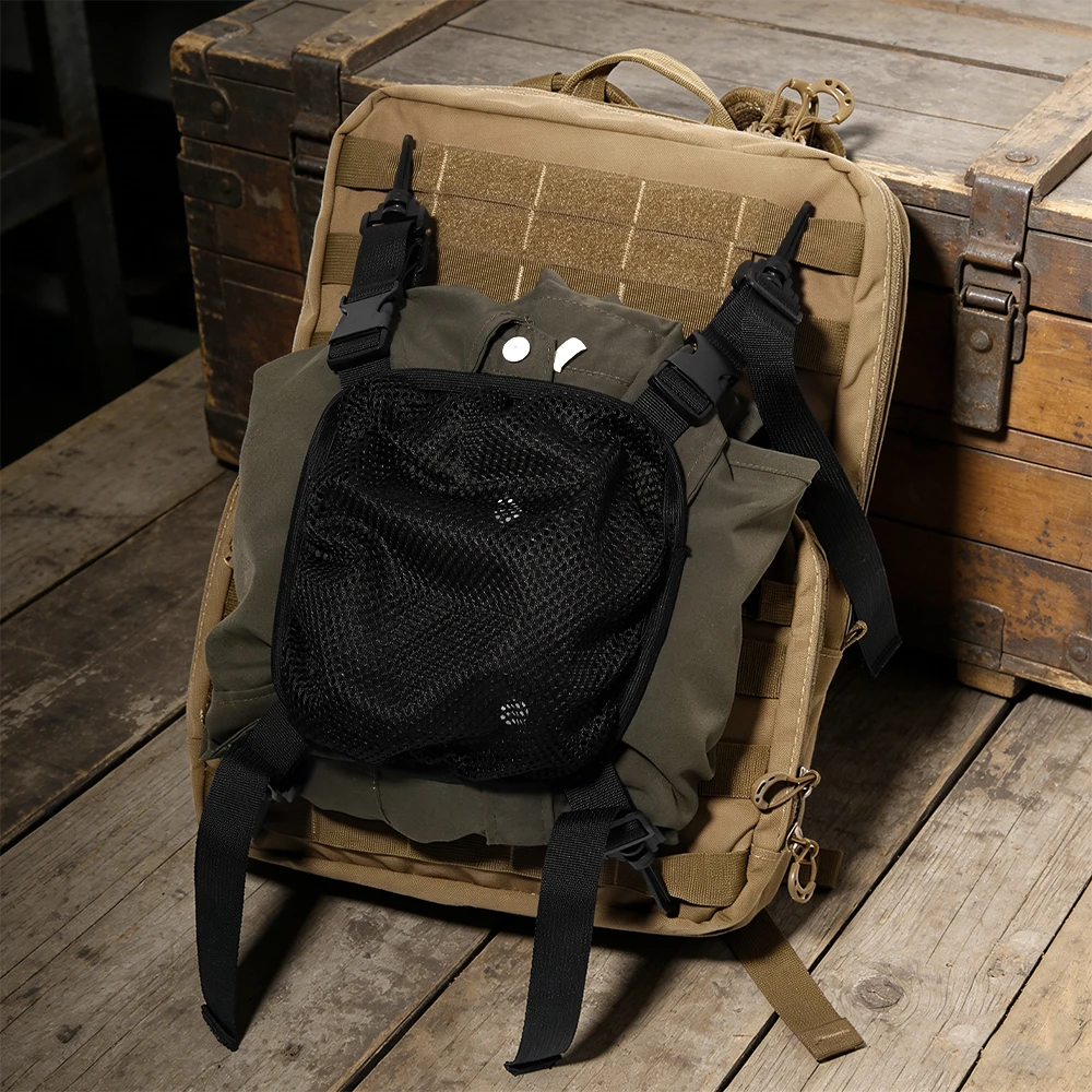 Taktische Helmnetzabdeckung Outdoor Freizeitrucksack Netz-Tasche Multifunktionales Rucksackzubehör – Detail 2