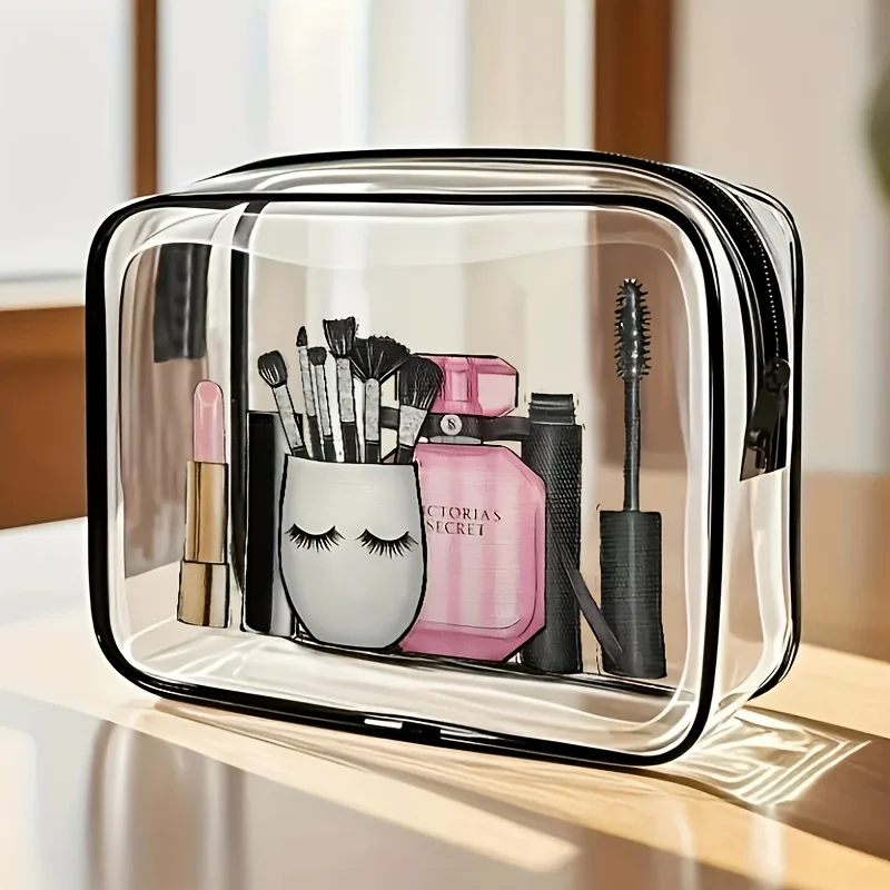

Transparent Zipper Tote Bag a Clear Travel Toiletry Storage Bag Makeup Pouch Essential Lightweight Makeup Case for the Gym