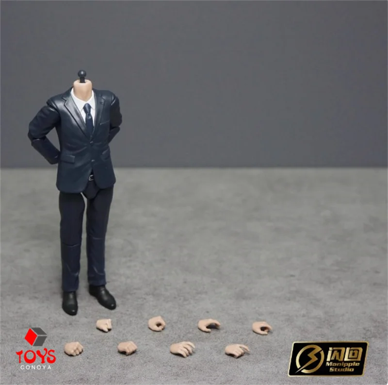 In Stock Manipple Studio 1/12 Black Blue Grey Suit Body with Hands Model Fit 1:12 Manipple Studio SHF MAFEX Head Sculpts