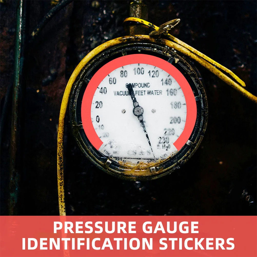 15 Pcs Logo Sticker Pressure Gauge Identification Tag Pvc Reflective Circle Stickers