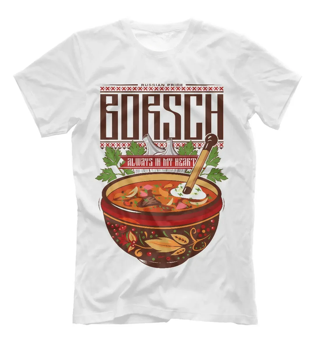 O-Neck Summer Short Sleeve Casual Mens T-shirt Size S-5XL Russian Cuisine Soup T-Shirt 100% Cotton oversized harajuku graphic