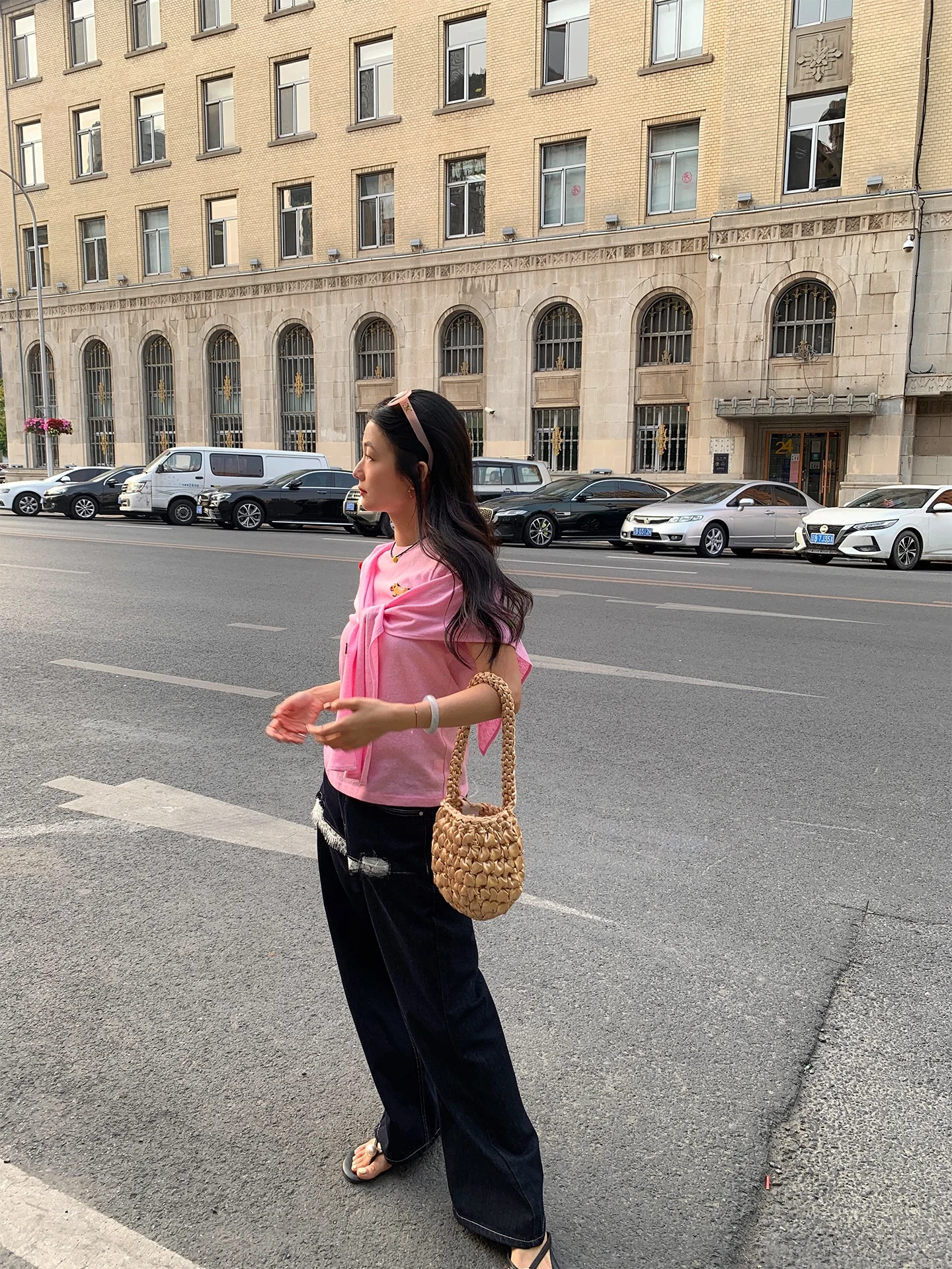 

Широкие джинсы с высокой талией и кружевом, женские новые повседневные длинные брюки с высокой талией 2025, длинные брюки глубокого цвета, свободные джинсы для взрослых