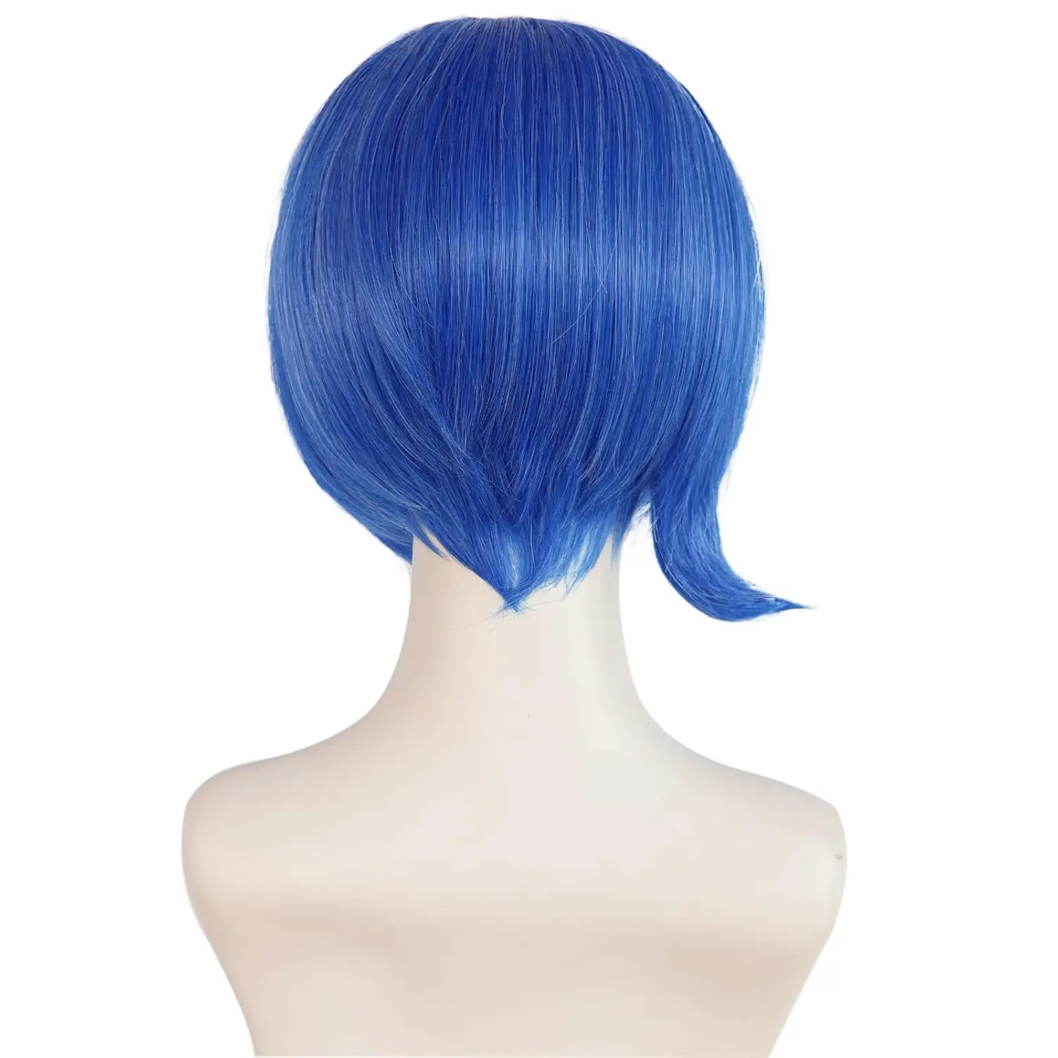 Synthetische blaue Traurigkeit Perücke【+Perückenkappe+Brille】Kurze blaue Bob-Perücken Cosplay-Perücke Frauen gerade blaue Perücke Kostüm-Outfit Halloween – Detail 5