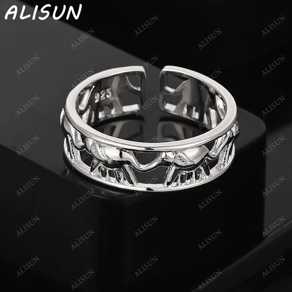 

ALISUN 925 Sterling Silver Rings For Women Elephant Ring Adjustable Cute Girl Fashion Wedding Happy Party Gifts Charm Jewelry
